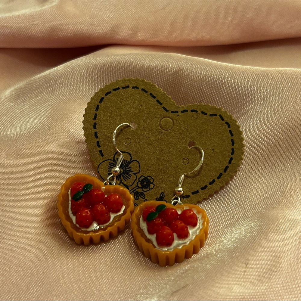 Handmade Raspberryry Tart earrings